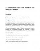 La comprensión lectora en el primer ciclo de la escuela primaria