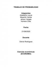 Trabajo de variable aleatorias. Página 1