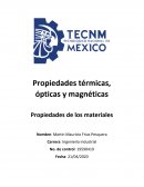 Propiedades termicas, opticas y magneticas