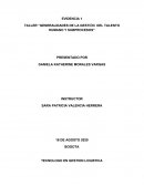 EVIDENCIA 1 TALLER “GENERALIDADES DE LA GESTIÓN DEL TALENTO HUMANO Y SUBPROCESOS”