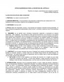 OTRAS SUGERENCIAS PARA LA ESCRITURA DEL ARTÍCULO