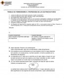 Trabajo de termodinámica : propiedades de las sustancias puras