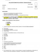 EVALUACIÓN FORMATIVA DE HISTORIA Y CIENCIAS SOCIALES s/r