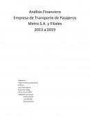 Análisis Financiero Empresa de Transporte de Pasajeros Metro S.A. y Filiales