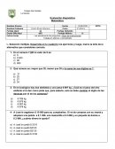 Evaluación diagnóstico Matemática