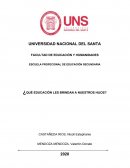 ¿Que educación les brindan a nuestros hijos?