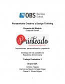 Trabajo Practico Desing Thinking. Impresiones, personalización, papelería
