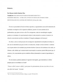 DOCUMENTOS DE TRABAJO INGENIERÍA DIDÁCTICA. Página 1