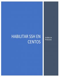Habilitar SSH en CentOS. Página 1