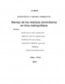Manejo de los residuos domiciliarios en lima metropolitana