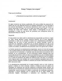 “¿Obsolescencia programada o extinción programada?”. Página 1