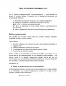 TIPOS DE DISEÑOS EXPERIMENTALES