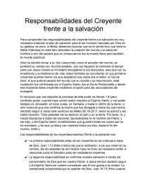 Responsabilidades del Creyente frente a la salvación. Página 1