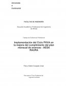 Implementación del Ciclo PHVA en la mejora del cumplimiento del plan mensual de avances