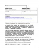 TIPOS DE TRATAMIENTOS TÉRMICOS DE LOS METALES