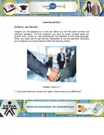Learning activity 4 Evidence: Job interview. Página 1