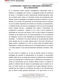 LA PEDAGOGÍA Y DIDÁCTICA COMO BASE FUNDAMENTAL EN LA EDUCACIÓN. Página 1