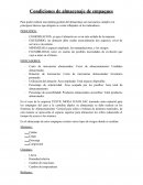 Condiciones de almacenaje de empaques