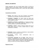 Manual de servicio. Características del anfitrión