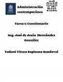 Administración contemporánea Tarea 1: Cuestionario