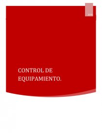 Procedimiento de control de equipamiento. Página 1
