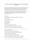 GUÍA DE LECTURA DE LOS LIBROS NARRATIVOS PARA LA EXPOSICIÓN CRÍTICA