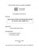 RELACIÓN ENTRE LOS INSTRUMENTOS DE PLANIFICACIÓN AMBIENTAL