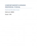 COMPORTAMIENTO HUMANO INDIVIDUAL Y SOCIAL