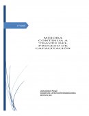 Mejora continua a través del proceso capacitación