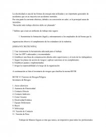 DISMINUICION DE RIESGOS EN LAS INTALACIONES ELECTRICAS. Página 1