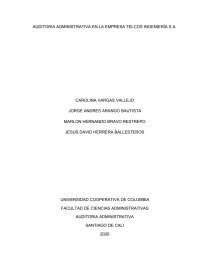 AUDITORIA ADMINISTRATIVA EN LA EMPRESA TELCOS INGENIERÍA S.A. Página 1