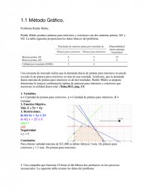 Investigación de operaciones. Problema Reddy Mikks - Prácticas o problemas  - MontsePB