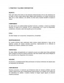 PRINCIPIOS Y VALORES CORPORATIVOS