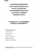 Actividad La enfermeria produce conocimiento