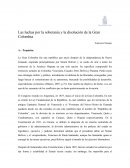 Las luchas por la soberania y la disolución de la Gran Colombia
