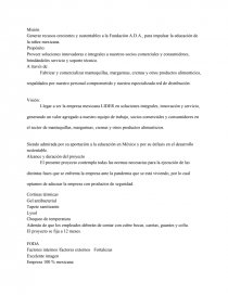 Generar recusos crecientes y sustentables a la Fundación A.D.A.. Página 1