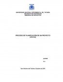 PROCESO DE PLANIFICACIÓN DE UN PROYECTO