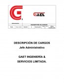DESCRIPCIÓN DE CARGOS Jefe Administrativo