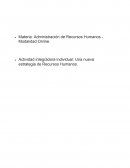 Integradora individual: Una nueva estrategia de Recursos Humanos
