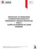 PROTOCOLOS DE OPERACIONES ESTÁNDAR PARA RESPUESTA A EMERGENCIAS Y MEDIDAS PREVENTIVAS PARA EL CUERPO DE BOMBEROS DEL GADM RIOBAMBA