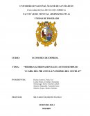 MEDIDAS GUBERNAMENTALES ANTE DESEMPLEO Y CAÍDA DEL PBI ANTE LA PANDEMIA DEL COVID -19