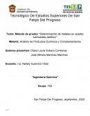 Determinación de metales en aceites lubricantes (aditivo)