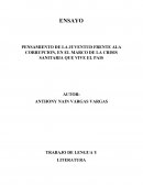 PENSAMIENTO DE LA JUVENTUD FRENTE ALA CORRUPCION, EN EL MARCO DE LA CRISIS SANITARIA QUE VIVE EL PAIS