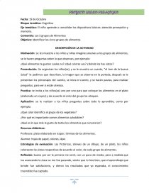 Planes de clases: El niño aprende a consolidar los dispositivos básicos: atención precepción y memoria. Página 1