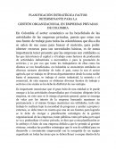 PLANIFICACIÓN ESTRATÉGICA FACTOR DETERMINANTE PARA LA GESTIÓN ORGANIZACIONAL EN EMPRESAS PRIVADAS DE COLOMBIA