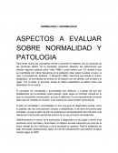 Normalidad y anormalidad