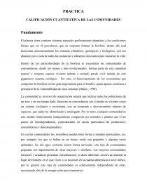 CALIFICACION CUANTITATIVA DE LAS COMUNIDADES. Página 1
