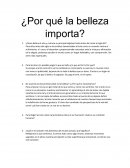 ¿Por qué la belleza importa?