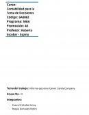 Informe ejecutivo Carver Candy Company