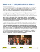 Reseña de la Independencia de México
